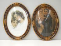 28 · 2 OVAL FRAMED PRINT UNDER CONV