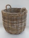 Twin Handled Woven Cane Basket