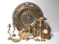 Engraved Brass Charger & A Box