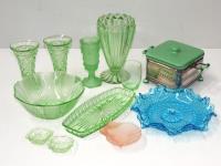55 · BOX OF DEPRESSION GLASS INCLUD