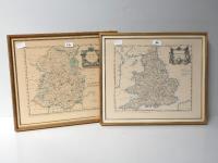 56 · 2 FRAMED MAPS OF ENGLAND AFTER