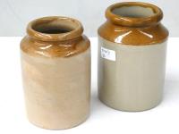 2 Small Stoneware Jars H-18 Di