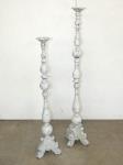 2 Distressed Painted Pillar Ca