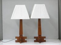 126 · PAIR OF BLACKWOOD TABLE LAMPS