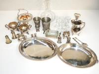 Box Of Silver Plate, Pewter &