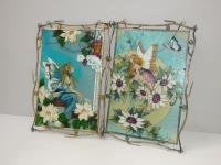 Metal Framed Pair Of Handpaint