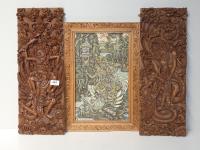 254 · 2 CARVED INDONESIAN TIMBER PAN