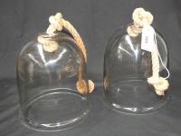 269 · 2 GLASS & ROPE CLOCHES H-27 DI