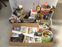 Tub Of Vintage Toys & A Box Of