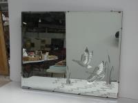Mid-Century Wheel Cut Mirror F