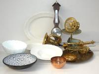 325 · 2 BOXES OF VARIOUS BRASSWARE,
