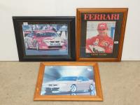 352 · 3 MOTOR RACING FRAMED POSTERS