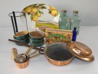 BOX OF SERVING DISH, COPPER ME
