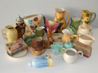 2 BOXES OF CHINA, WALL VASES,