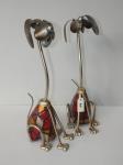 2 Metal Dog Garden Sculptures