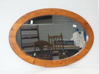Pine Framed Oval Wall Mirror W