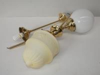 417 · 3 BRASS & GLASS PENDANT LIGHT