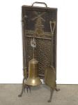 SMALL BRASS PART FIRE TOOL SET