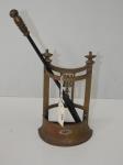 Vintage Brass Stand & Wood Pok