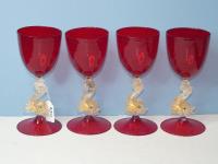 686 · SET OF 4 VENETIAN GLASS WINE G