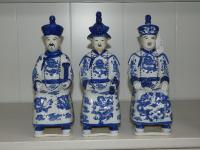 3 Glazed Ceramic Chinese Immor