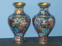 Pair Of Cloisonne Vases H-21 C