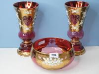 3 Piece Venetian Glass Table S