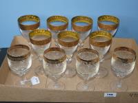 Group Of Gilded Edge Glassware