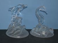 771 · 2 MOULDED GLASS SEA LIFE FIGUR
