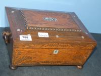 ROSEWOOD & AMBOYNA INLAID CASK