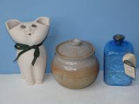Art Glass Bottle, Pottery Jar