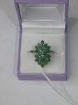 Sterling Silver Emerald Set Ri