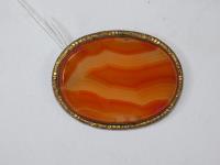 Large Oval Banded Agate Brooch