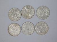 908 · 6 x 1966 50 CENT COINS