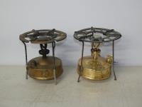 1419 · 2 BRASS FUEL STOVES