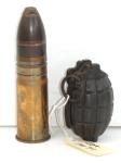 AN IRON GRENADE & AN ARTILLERY