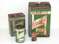 1496 · 3 CASTROL OIL TINS & A TEXACO
