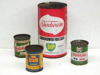 1514 · 3 GREASE TINS & A FUEL CAN