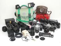 1551 · 2 BOXES OF VARIOUS CAMERAS & A