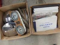 2 BOXES OF 1970'S PEUGEOT MANU