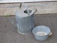 1685 · GALVANISED WATERING CAN & SMAL