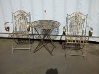 1697 · GOLD PAINTED METAL 3 PIECE OUT