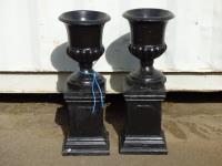 1710 · PAIR OF BLACK PAINTED CONCRETE