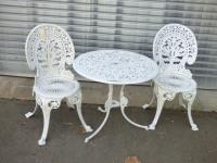 1720 · 3 PIECE WHITE PAINTED ALUMINIU