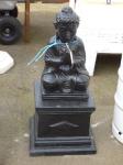 1735 · BLACK PAINTED CONCRETE BUDDHA
