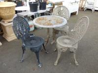 1740 · CAST IRON TABLE & 1 CAST IRON