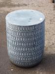 GREY PAINTED CERAMIC DRUM STOO