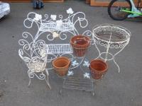 1869 · 4 VARIOUS METAL PLANT STANDS