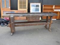 1937 · RUSTIC VINTAGE WORK BENCH WITH