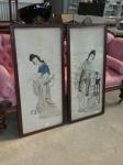 1014 · PAIR OF JAPANESE SILKWORK PANE